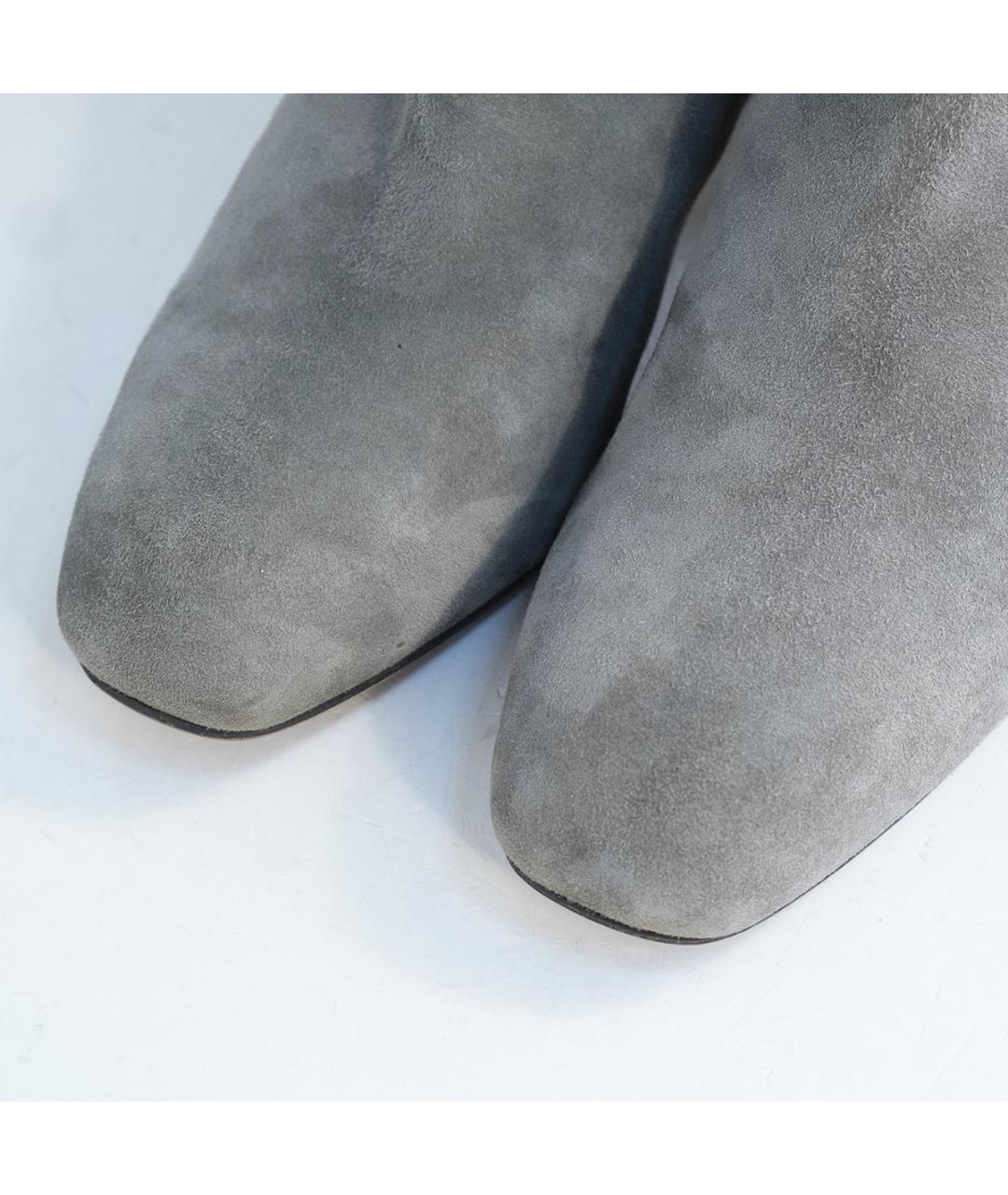 LORO PIANA Серые замшевые сапоги, фото 3
