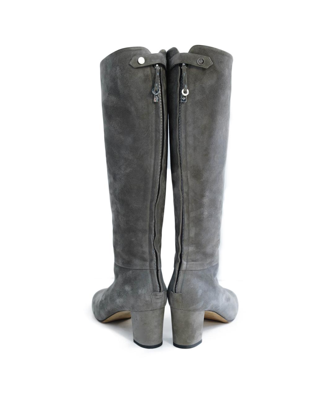 LORO PIANA Серые замшевые сапоги, фото 5