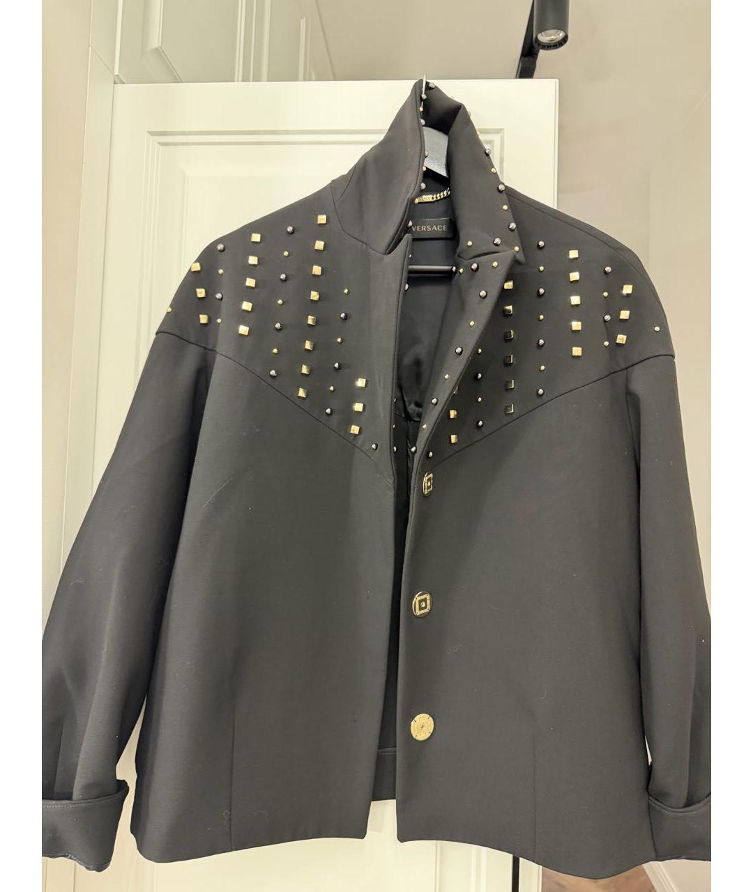 VERSACE Черная полиэстеровая куртка, фото 2