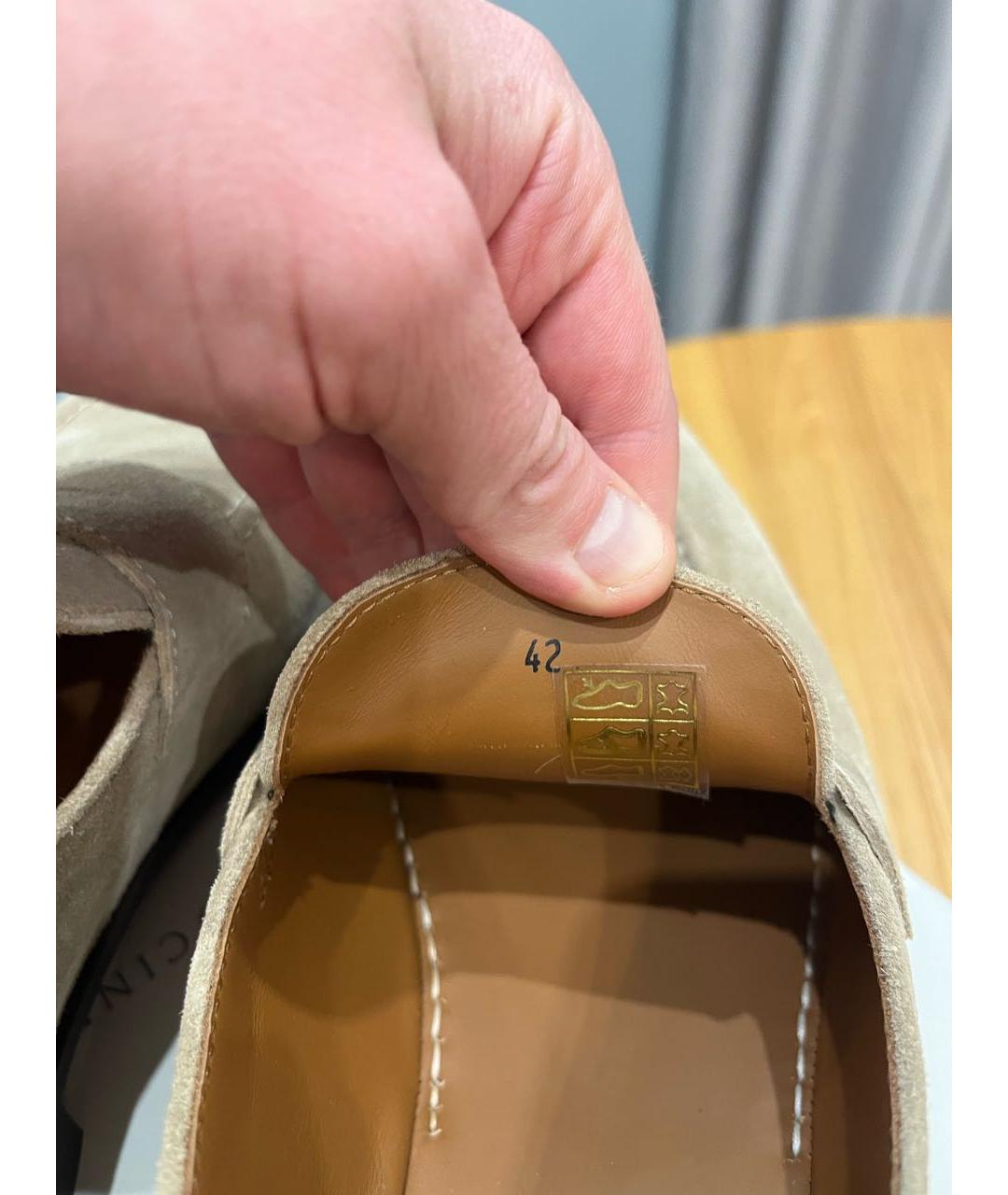 BRUNELLO CUCINELLI Бежевые замшевые лоферы, фото 6