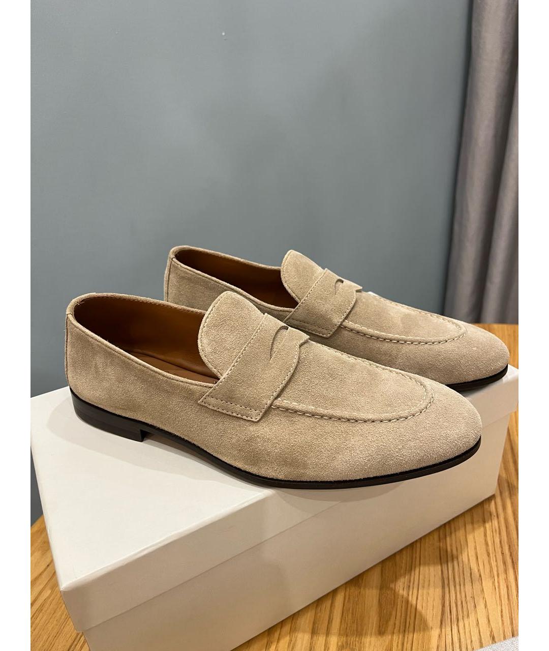 BRUNELLO CUCINELLI Бежевые замшевые лоферы, фото 7