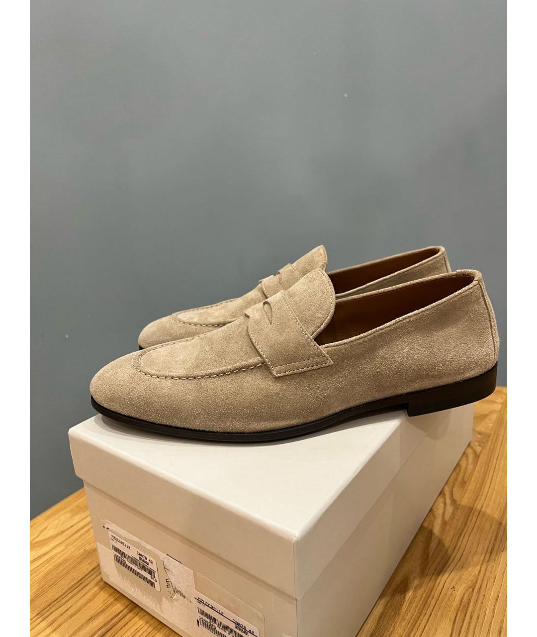 BRUNELLO CUCINELLI Бежевые замшевые лоферы, фото 2