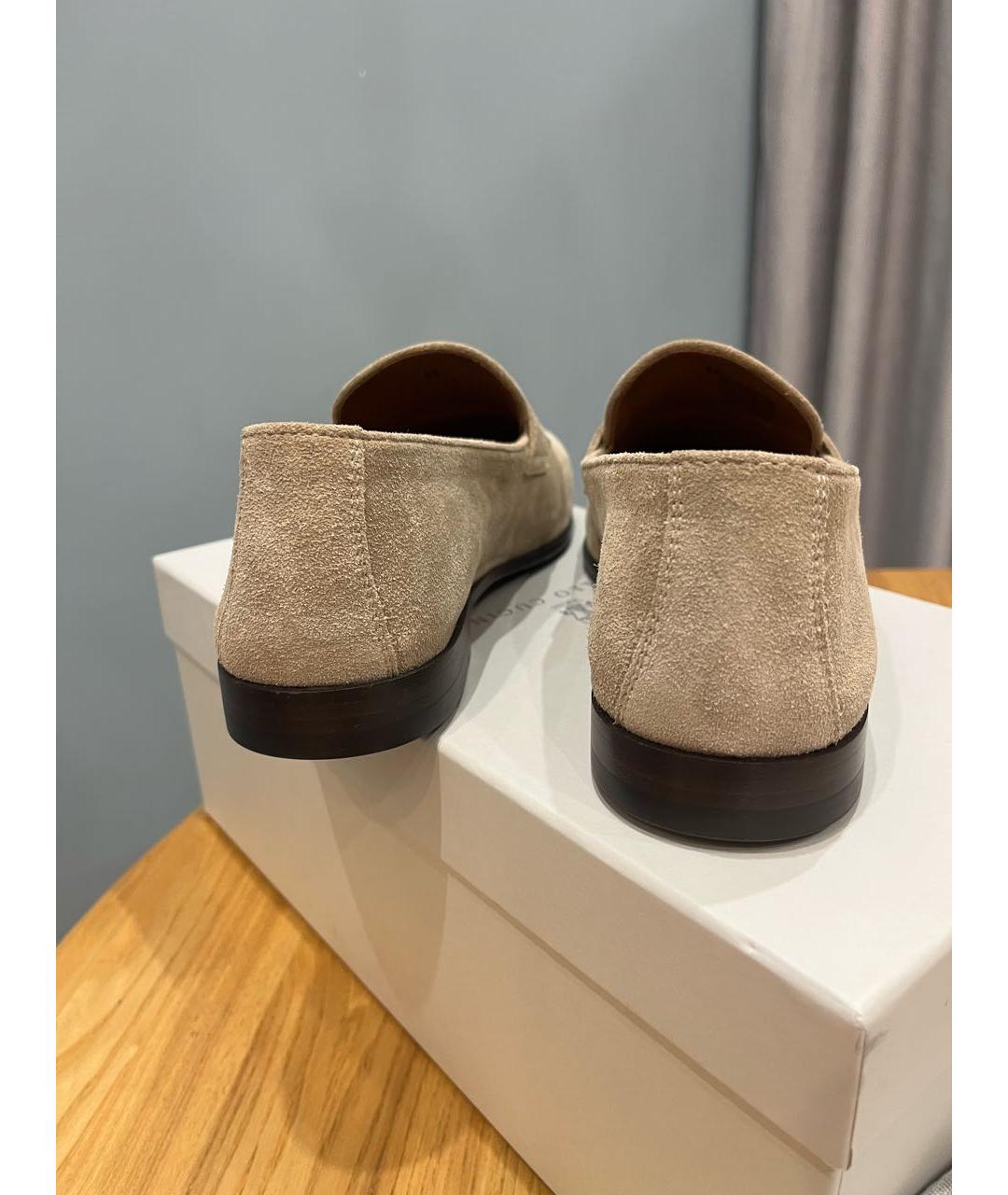 BRUNELLO CUCINELLI Бежевые замшевые лоферы, фото 5