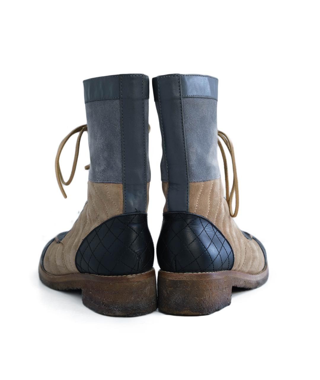 CHANEL Бежевые кожаные ботинки, фото 5