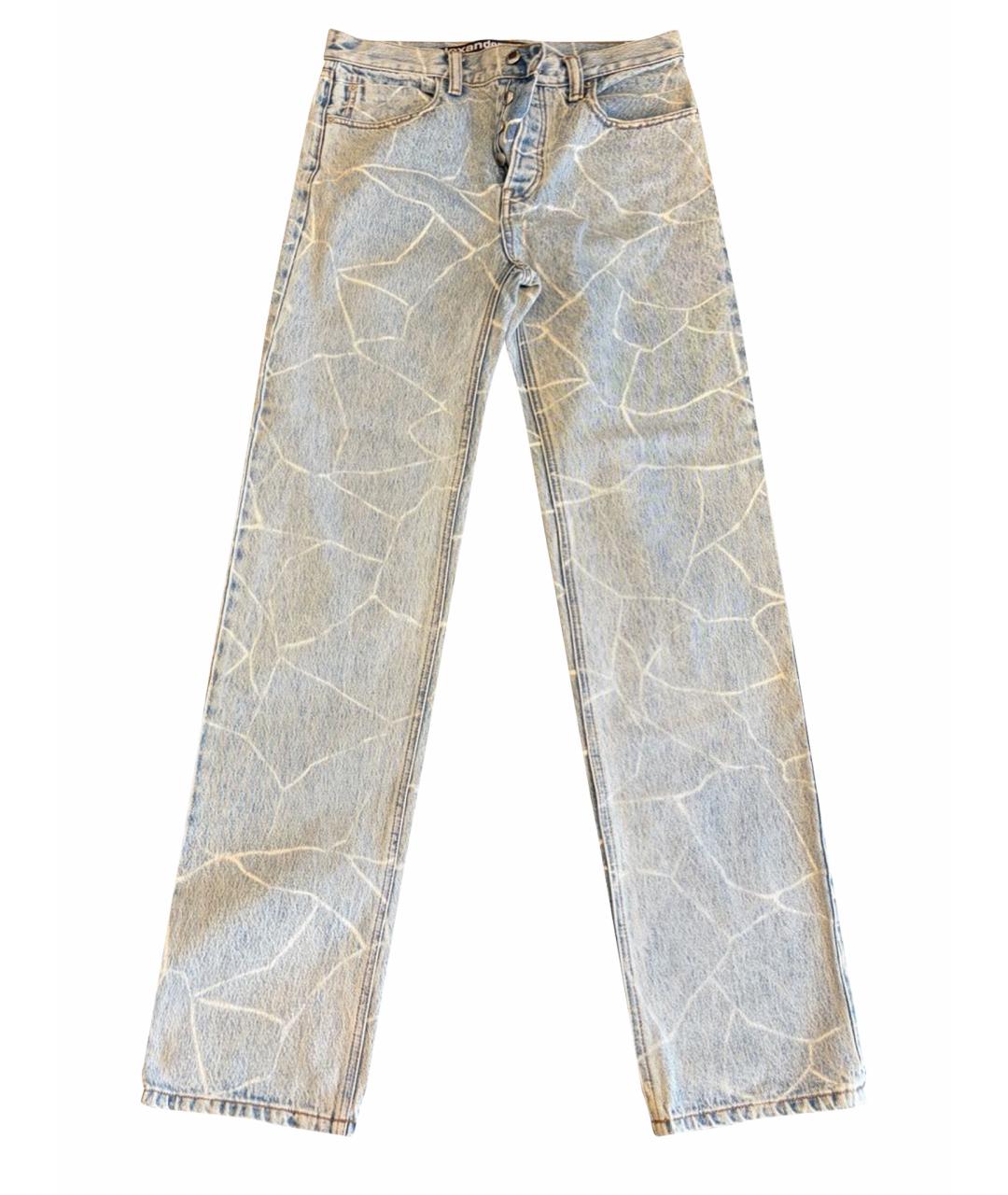 ALEXANDER WANG Голубые хлопковые прямые джинсы, фото 1