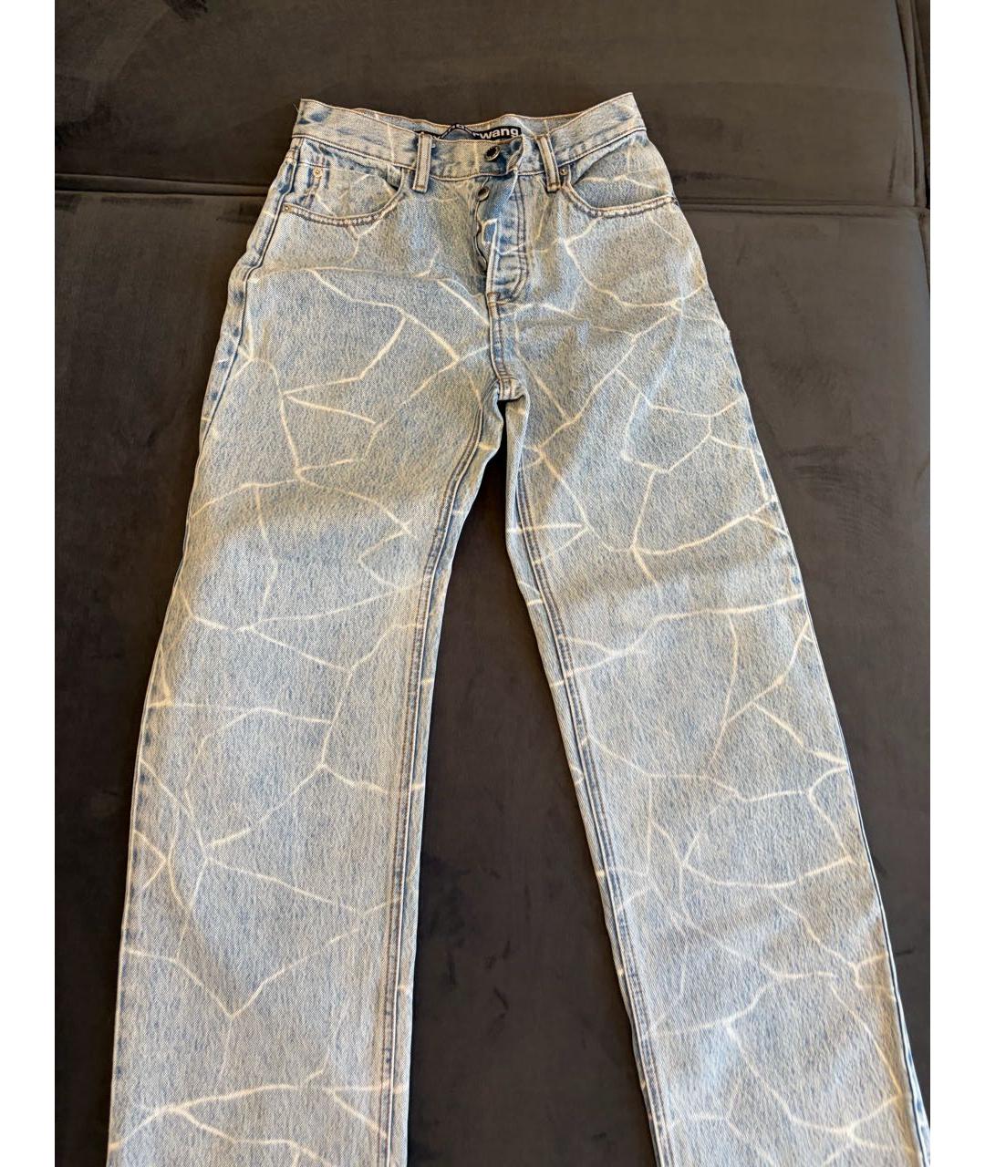 ALEXANDER WANG Голубые хлопковые прямые джинсы, фото 2