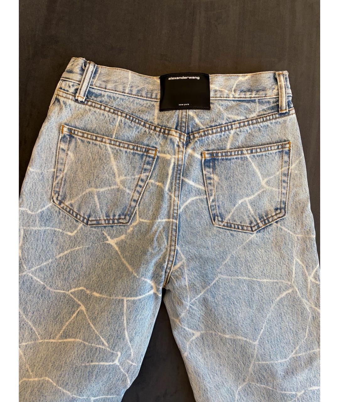 ALEXANDER WANG Голубые хлопковые прямые джинсы, фото 5