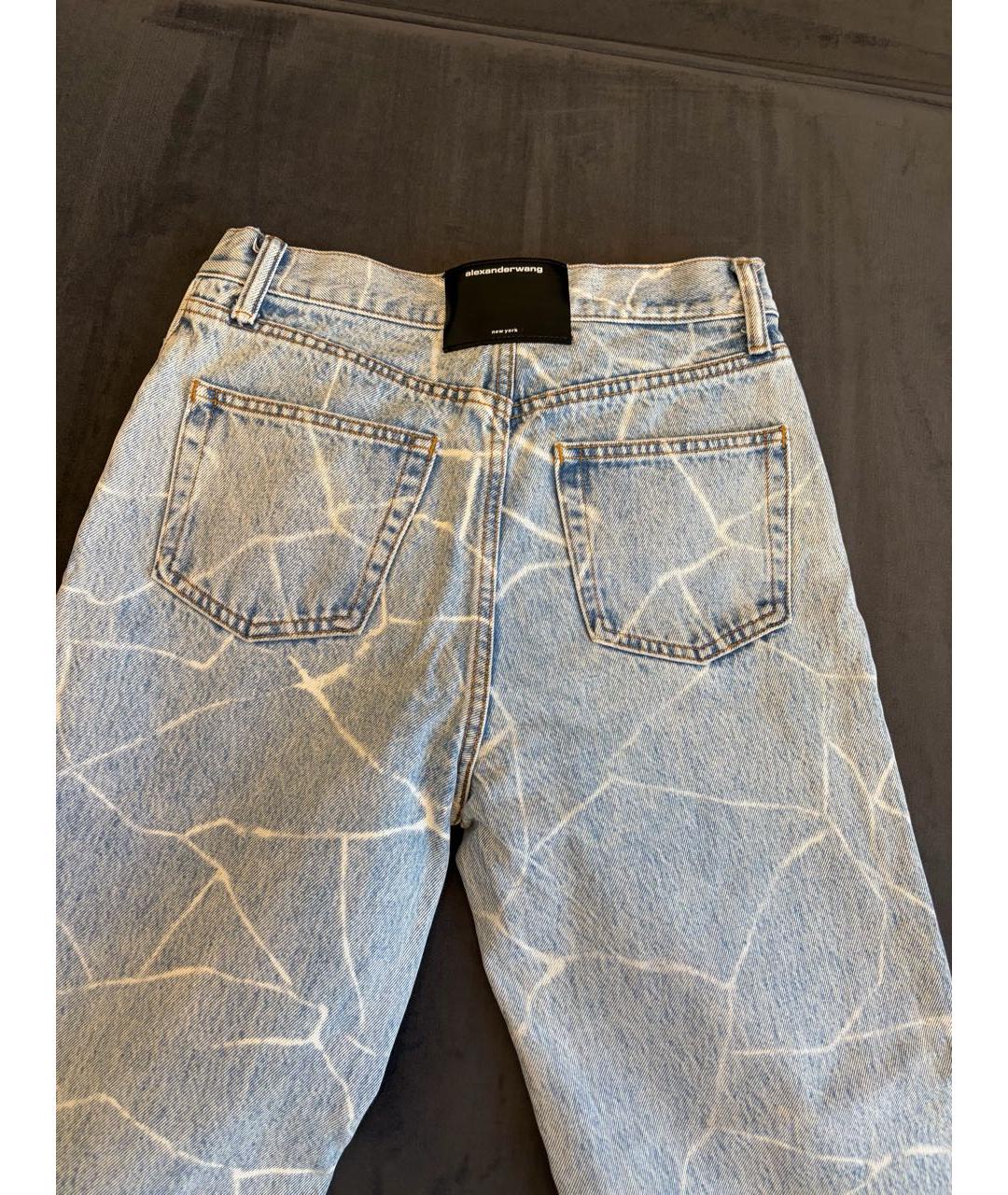 ALEXANDER WANG Голубые хлопковые прямые джинсы, фото 7