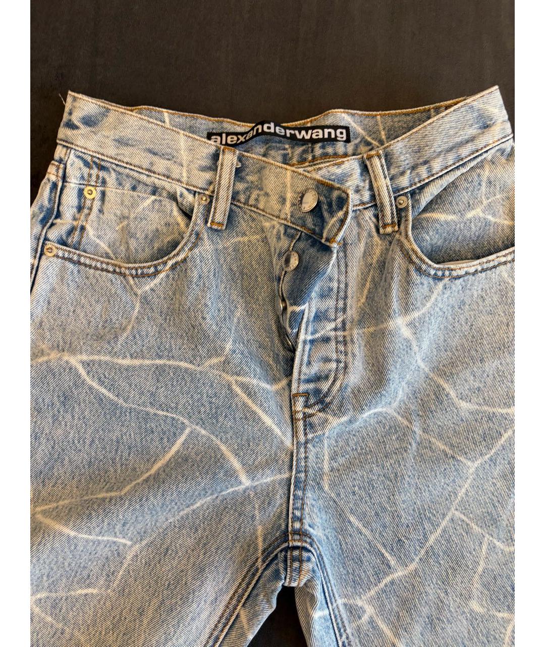 ALEXANDER WANG Голубые хлопковые прямые джинсы, фото 4