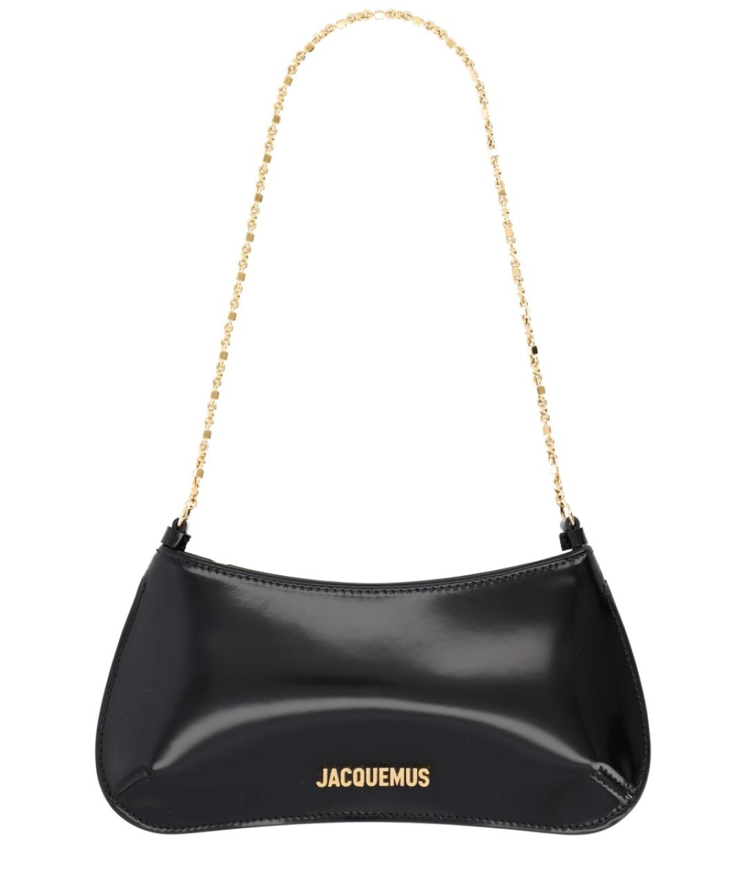 JACQUEMUS Черная кожаная сумка через плечо, фото 1