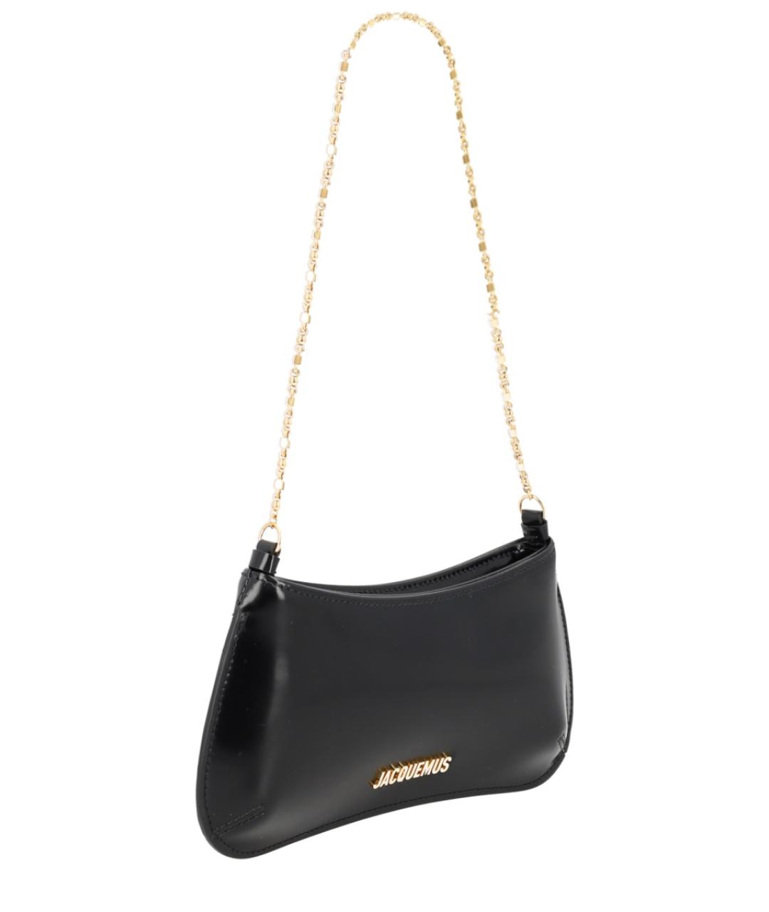 JACQUEMUS Черная кожаная сумка через плечо, фото 3