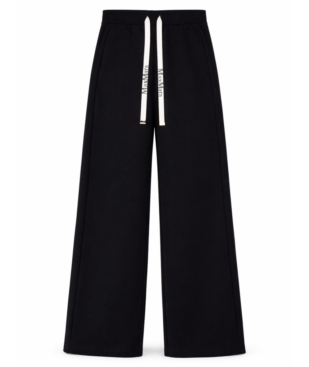 'S MAX MARA Темно-синие хлопковые прямые брюки, фото 1