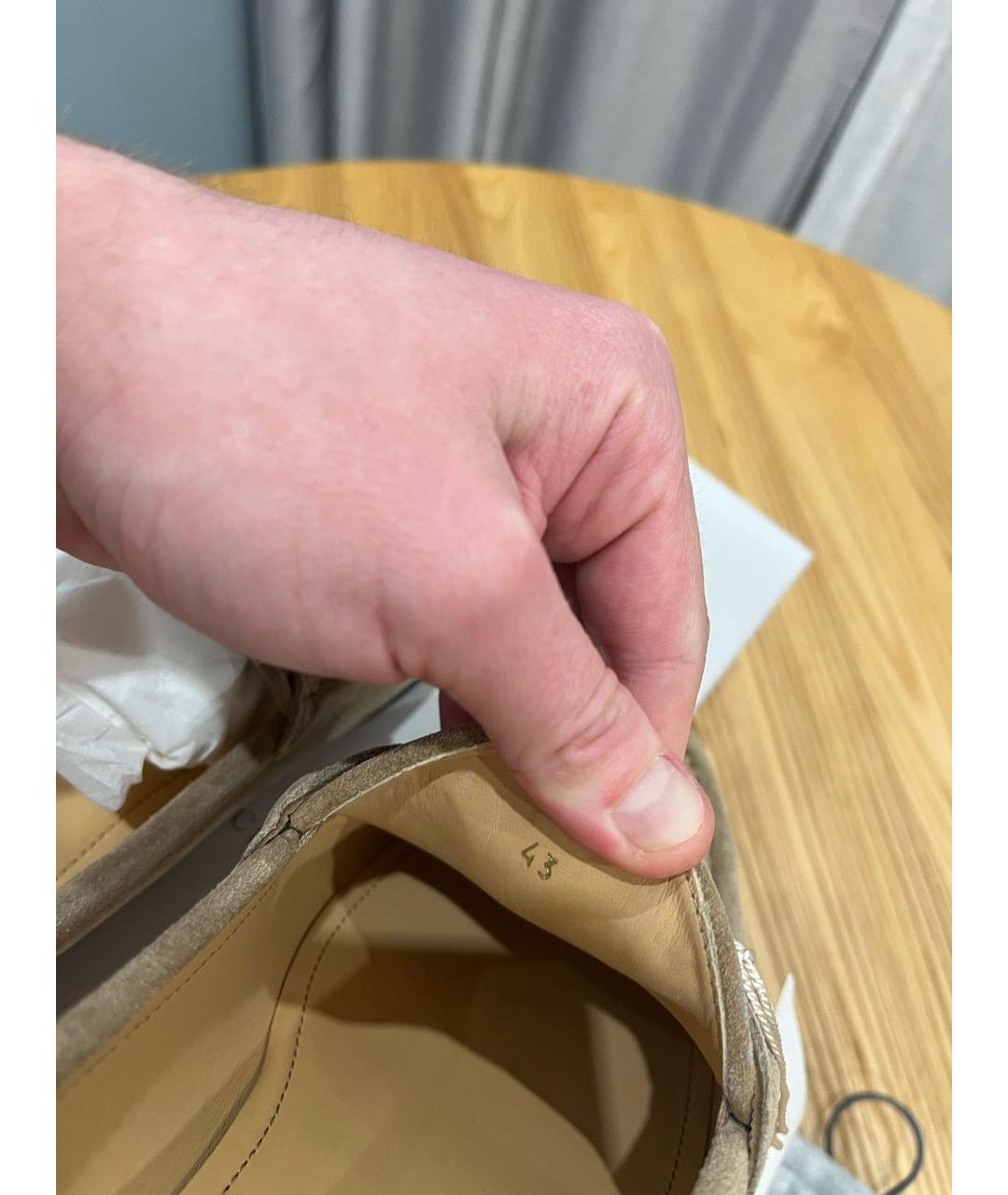 BRUNELLO CUCINELLI Бежевые замшевые лоферы, фото 6
