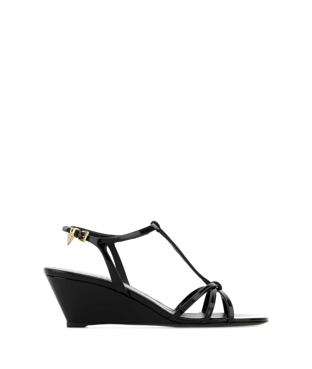 PRADA Черные кожаные босоножки, фото 1