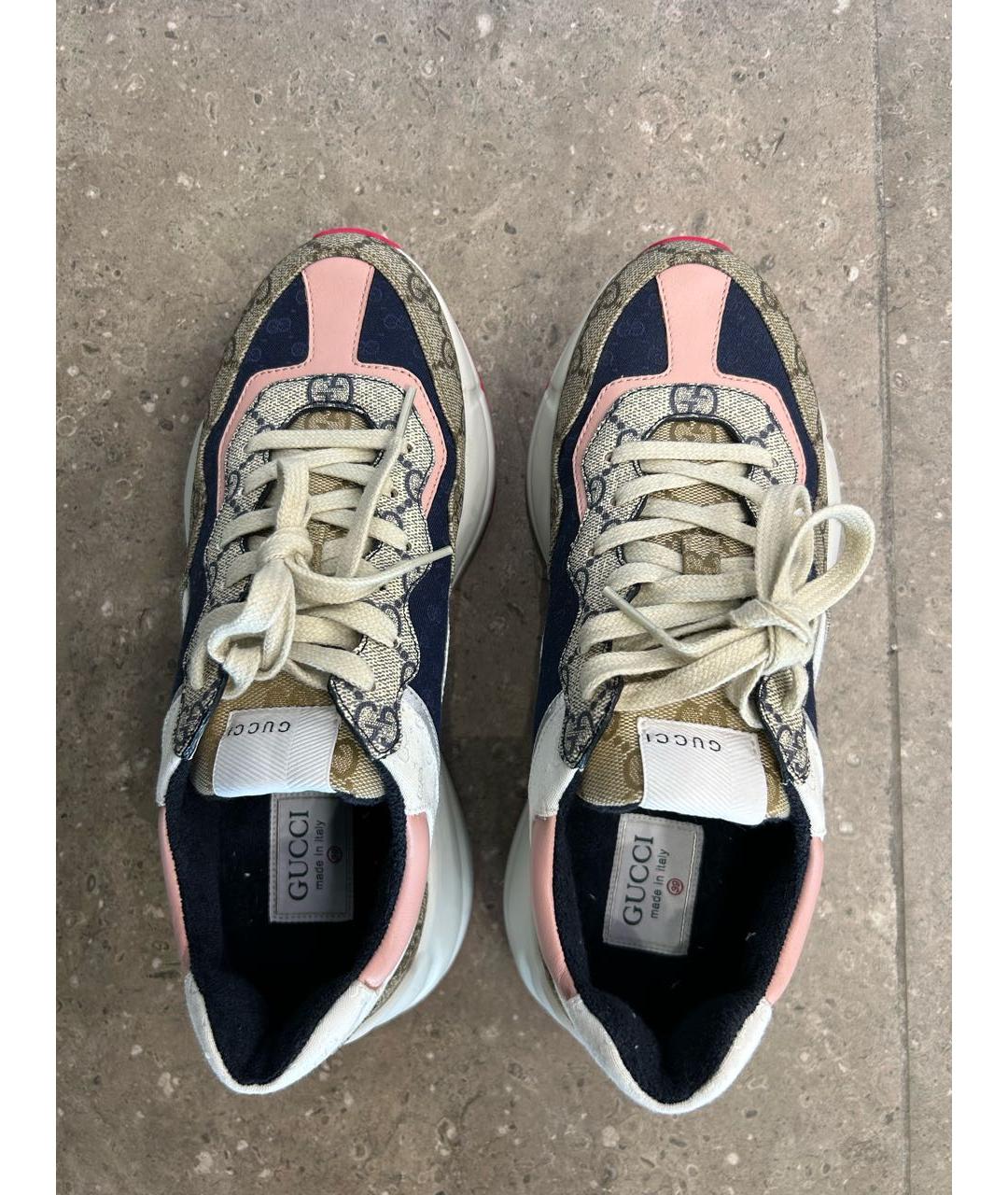 GUCCI Серые текстильные кроссовки, фото 3