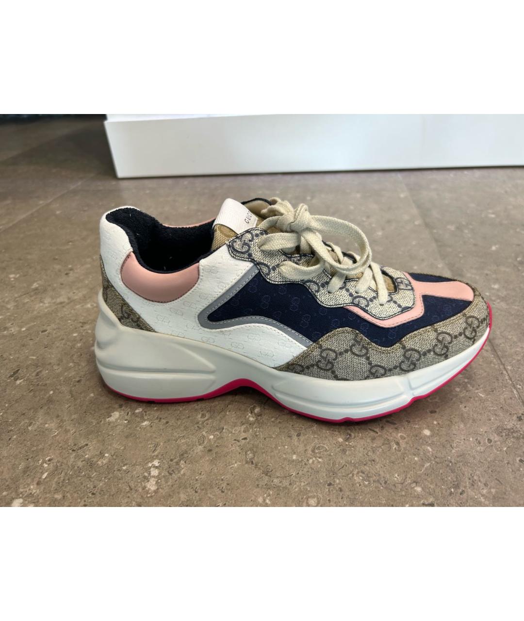 GUCCI Серые текстильные кроссовки, фото 9