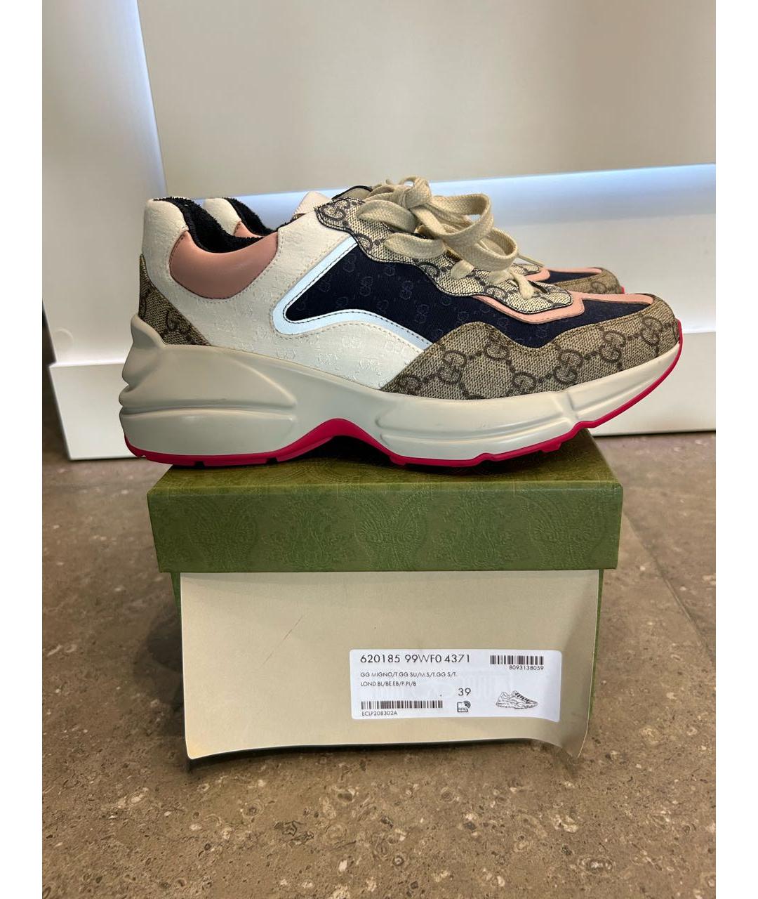 GUCCI Серые текстильные кроссовки, фото 8