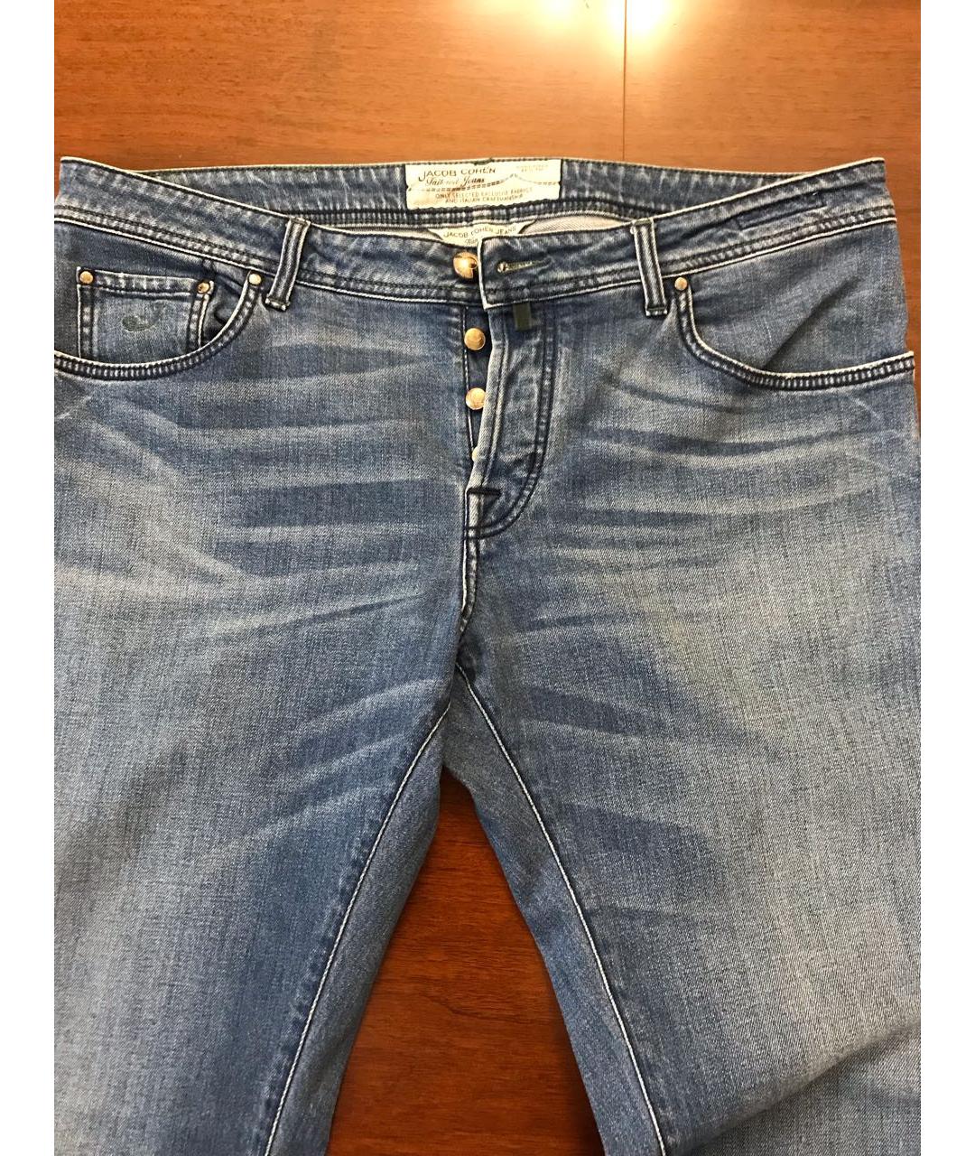 JACOB COHEN Синие хлопковые прямые джинсы, фото 3