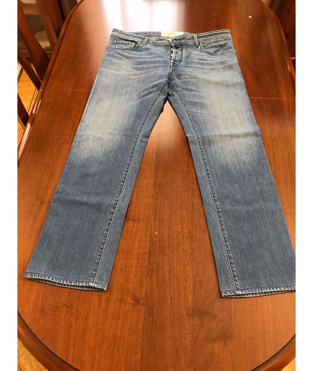 JACOB COHEN Синие хлопковые прямые джинсы, фото 8