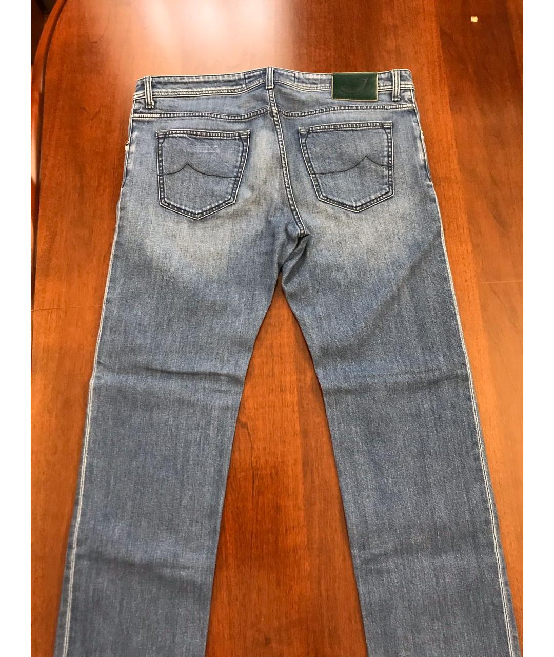 JACOB COHEN Синие хлопковые прямые джинсы, фото 2