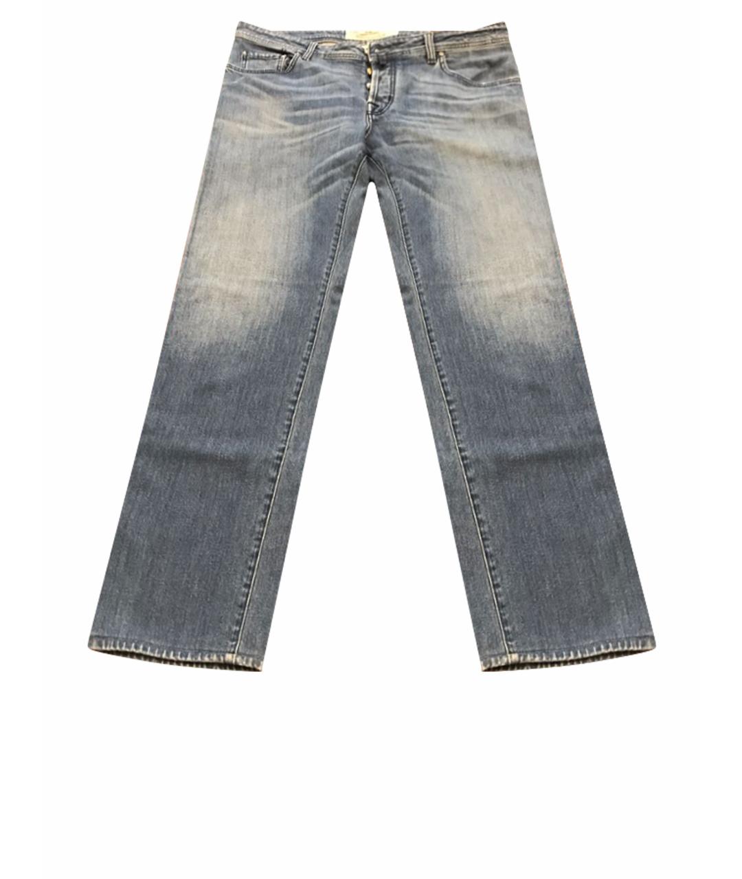 JACOB COHEN Синие хлопковые прямые джинсы, фото 1