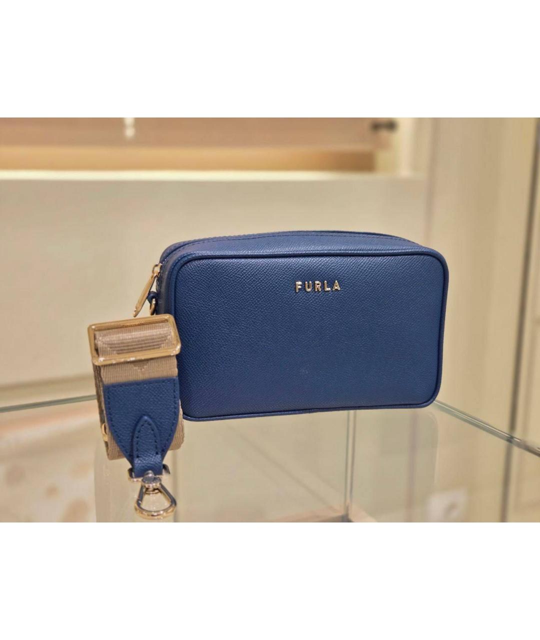 FURLA Синяя кожаная сумка через плечо, фото 4