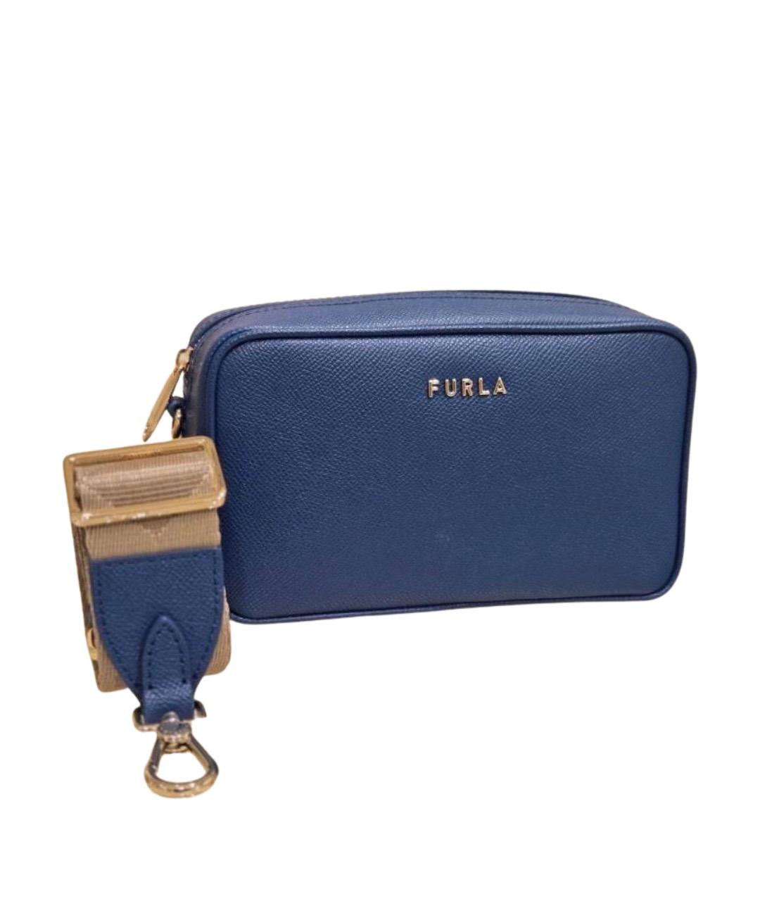 FURLA Синяя кожаная сумка через плечо, фото 1