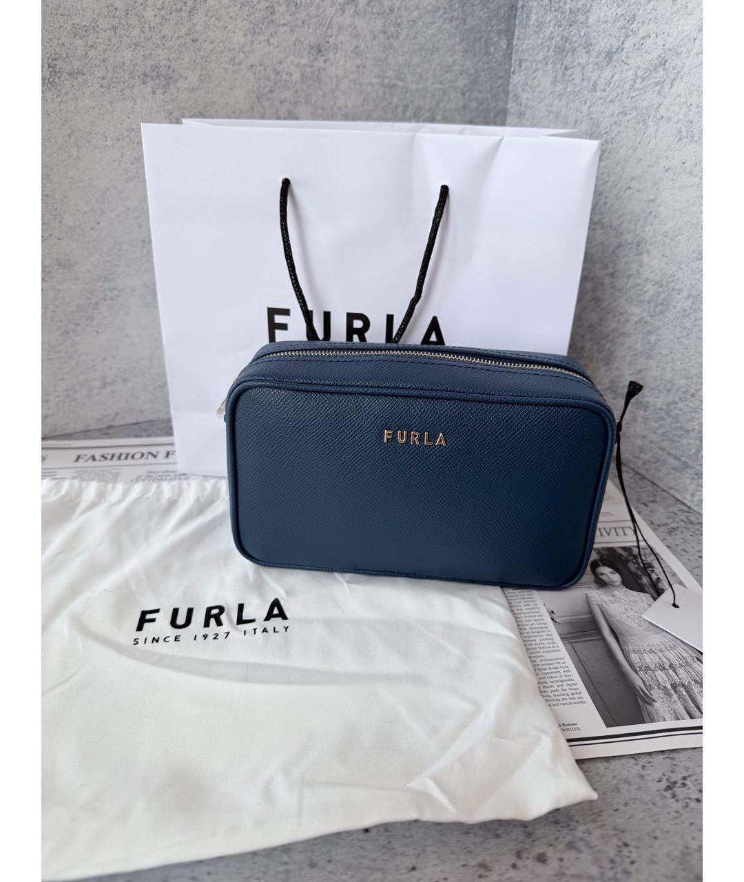 FURLA Синяя кожаная сумка через плечо, фото 2