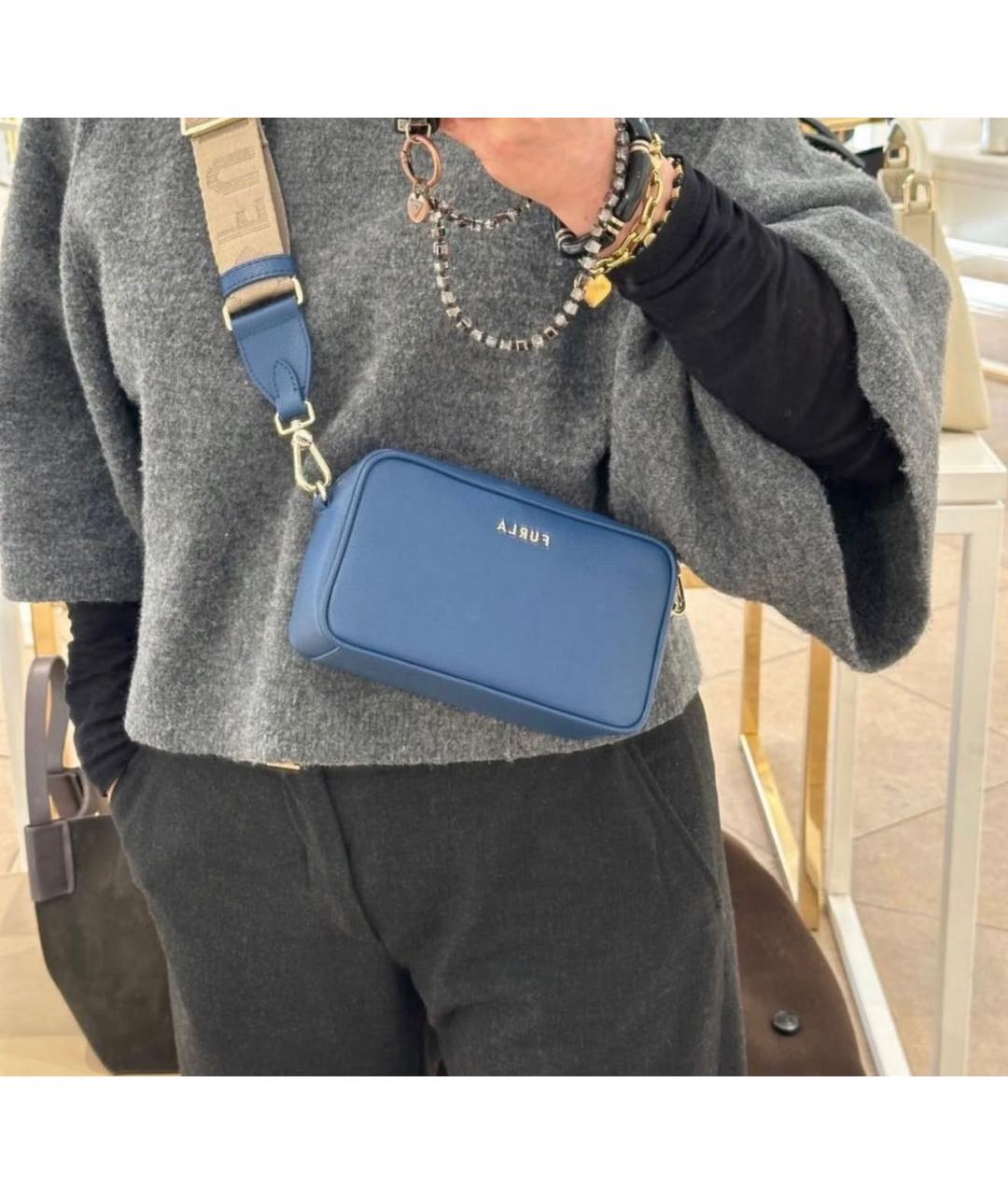 FURLA Синяя кожаная сумка через плечо, фото 3