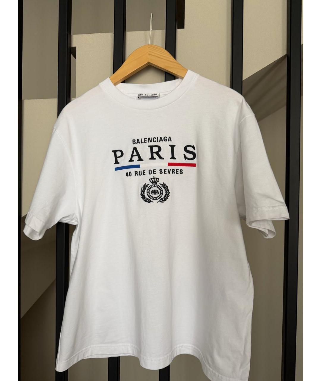 BALENCIAGA Белая хлопковая футболка, фото 6