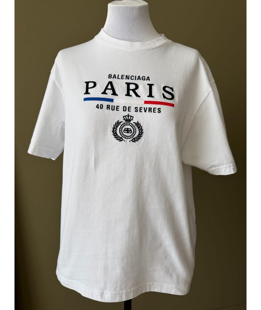 BALENCIAGA Белая хлопковая футболка, фото 2
