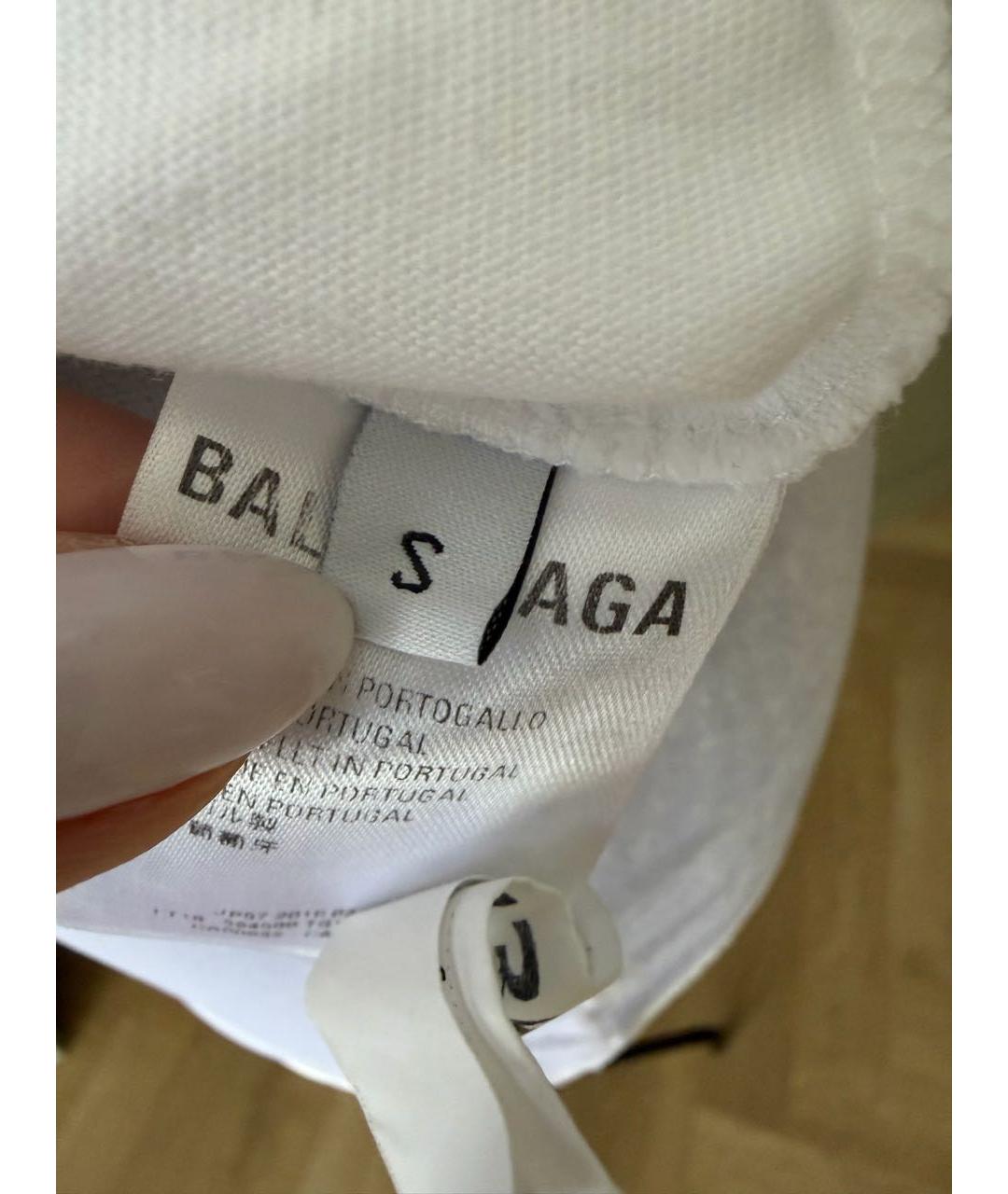 BALENCIAGA Белая хлопковая футболка, фото 4