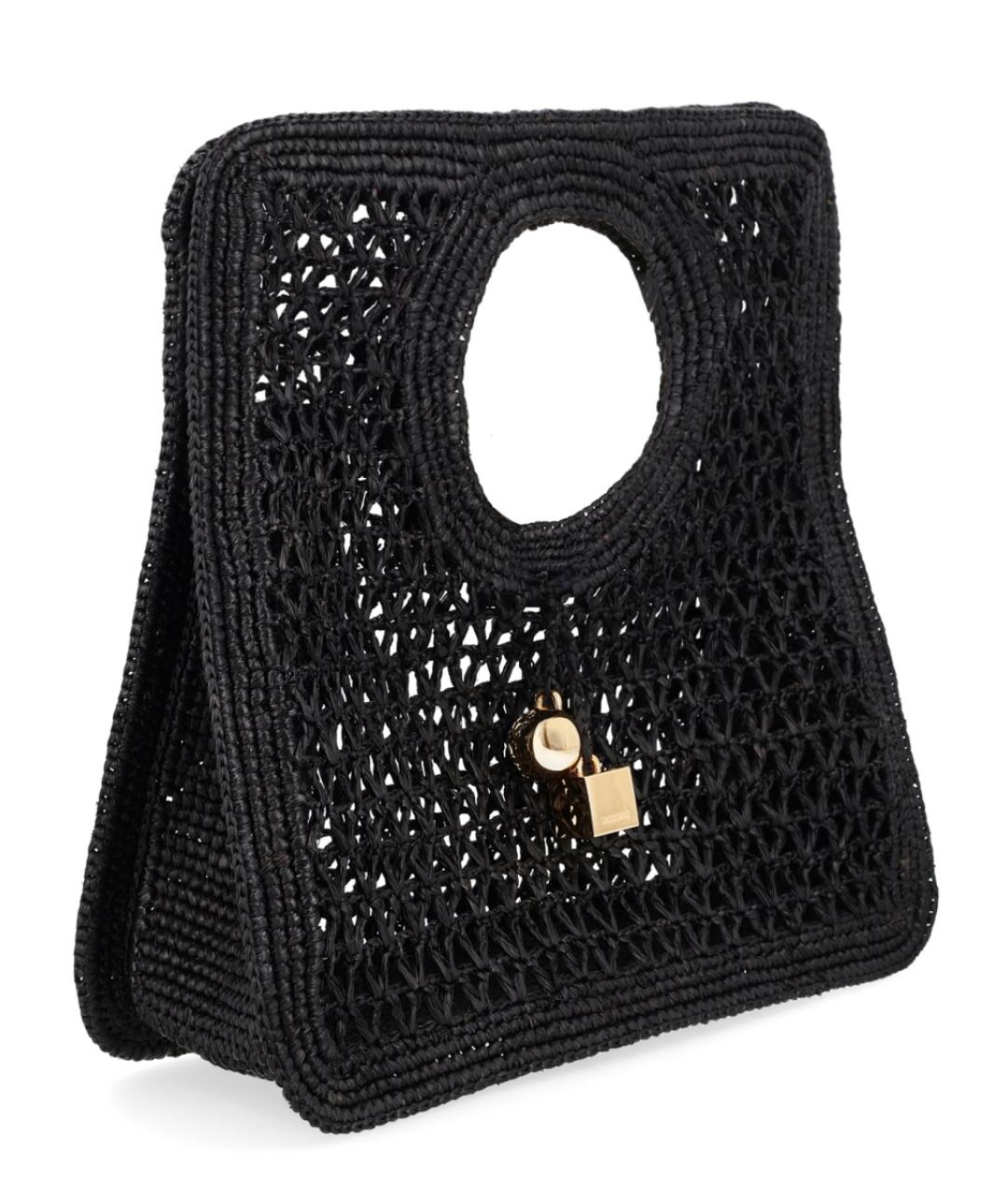 JACQUEMUS Черная пелетеная сумка тоут, фото 2