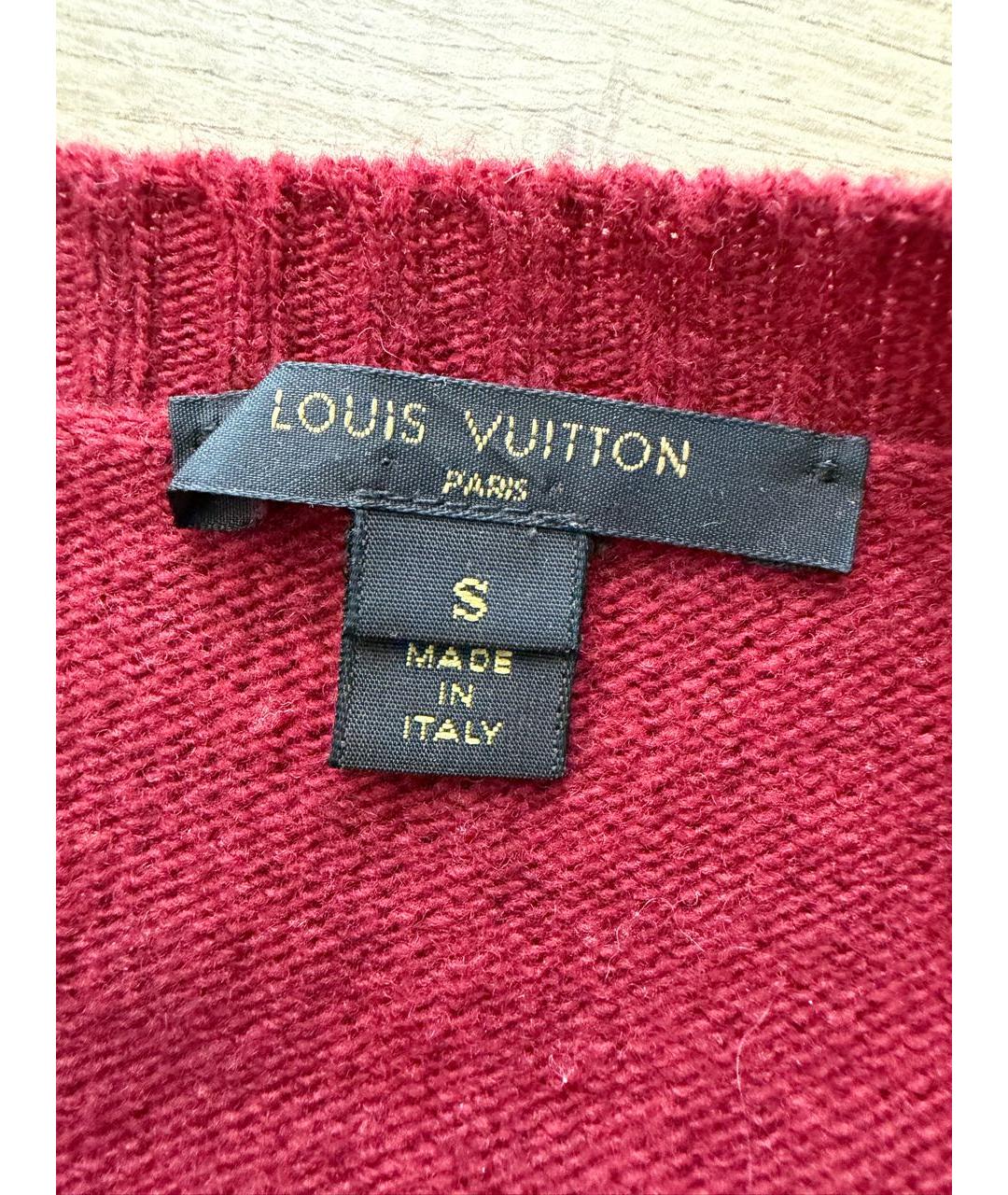 LOUIS VUITTON Бордовый шерстяной джемпер / свитер, фото 4