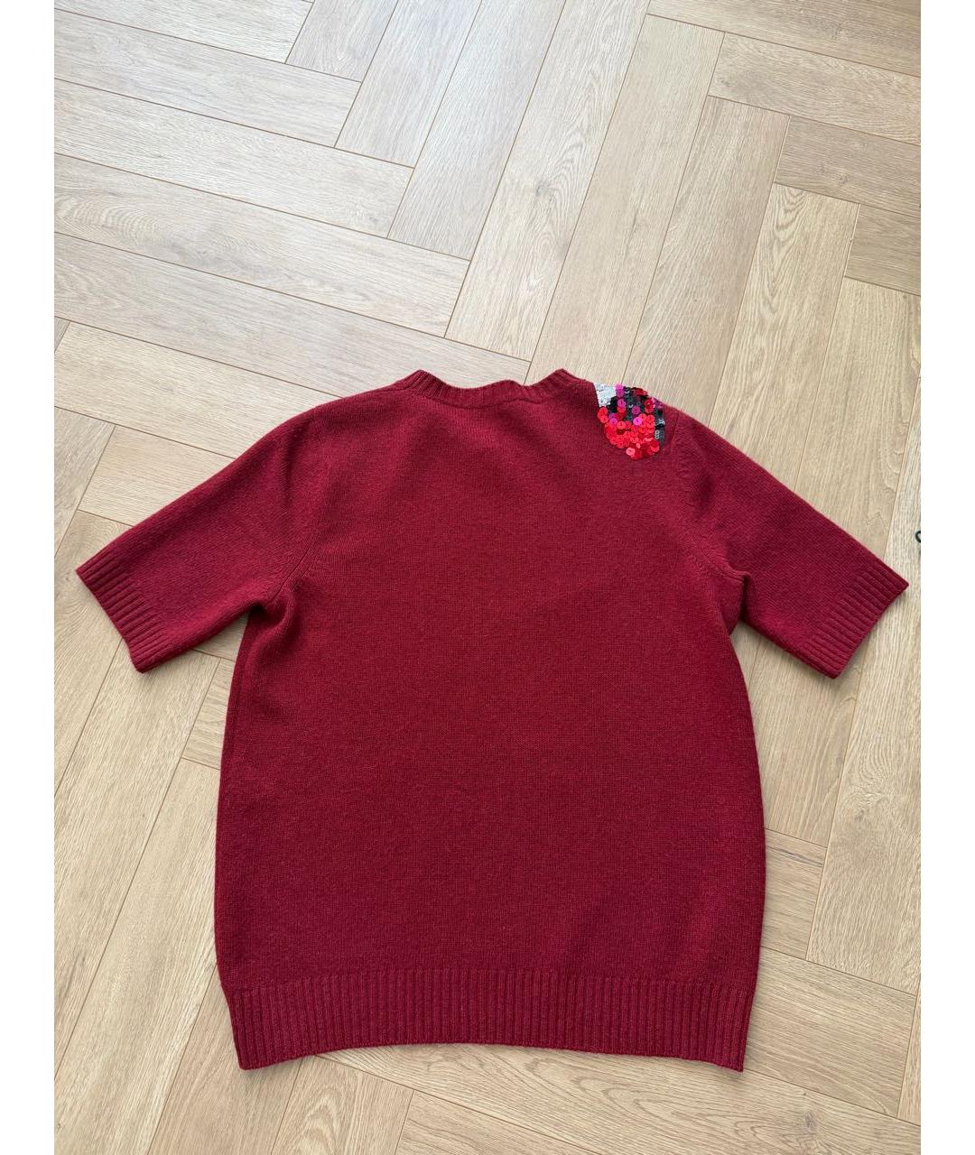 LOUIS VUITTON Бордовый шерстяной джемпер / свитер, фото 2