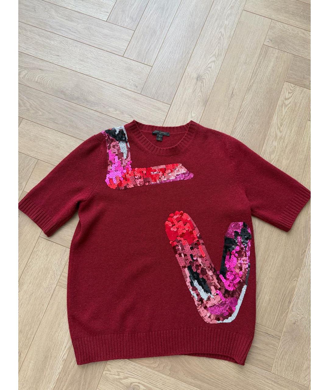 LOUIS VUITTON Бордовый шерстяной джемпер / свитер, фото 7