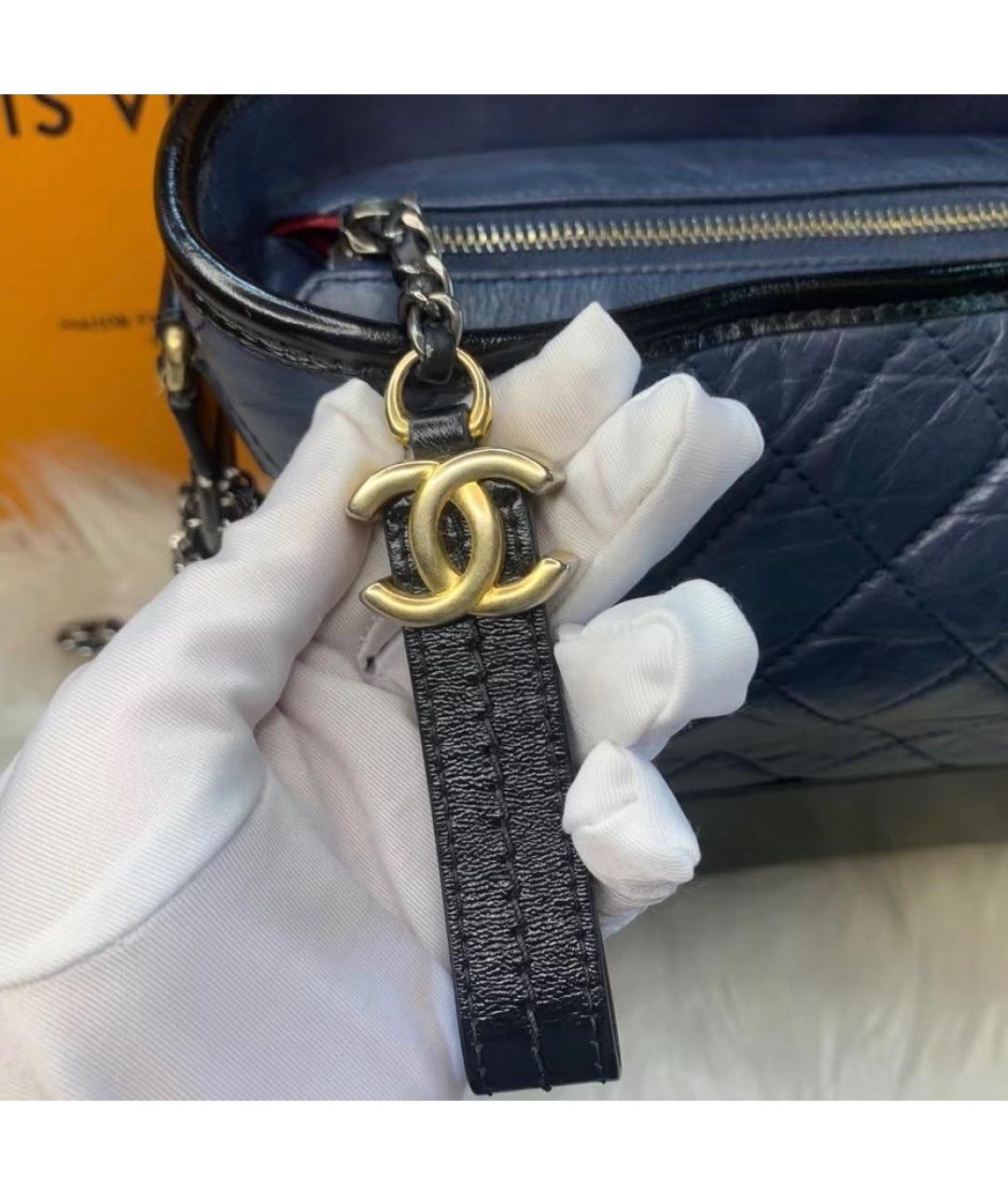 CHANEL Синяя кожаная сумка через плечо, фото 7