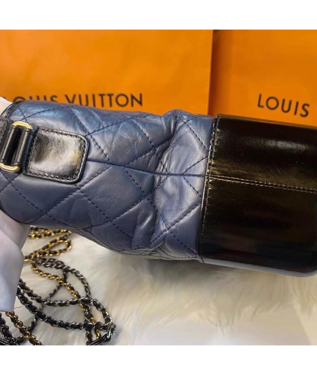 CHANEL Синяя кожаная сумка через плечо, фото 3