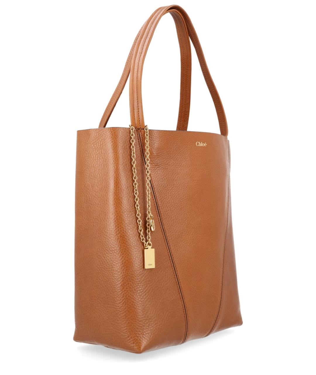 CHLOE Коричневая кожаная сумка тоут, фото 3