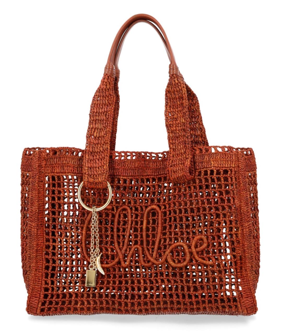 CHLOE Коричневая пелетеная сумка тоут, фото 1