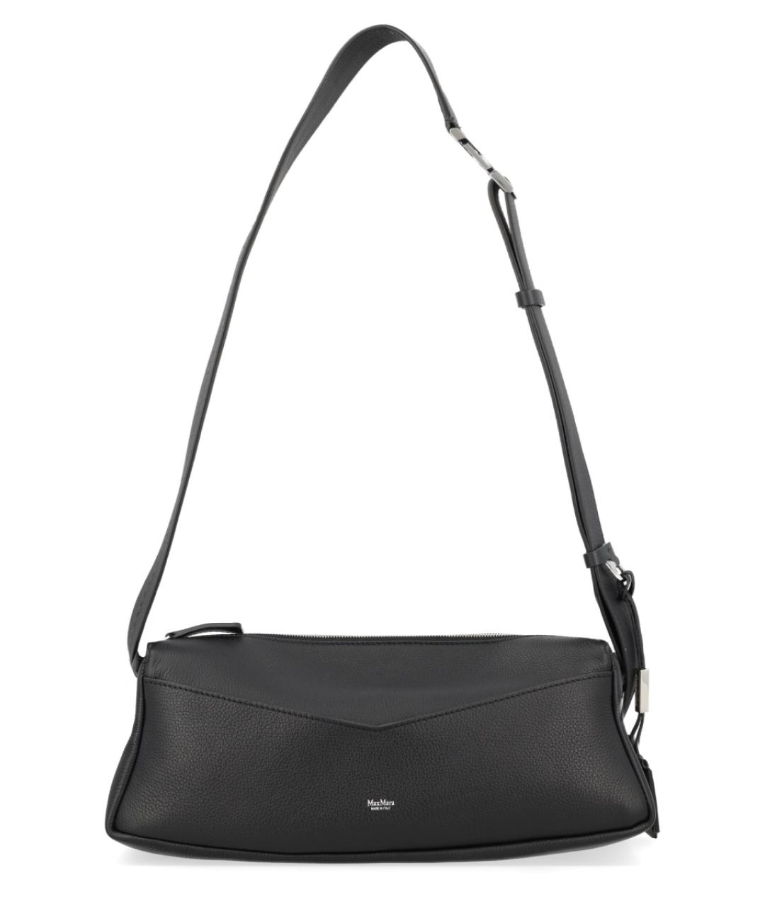 MAX MARA Черная кожаная сумка через плечо, фото 2