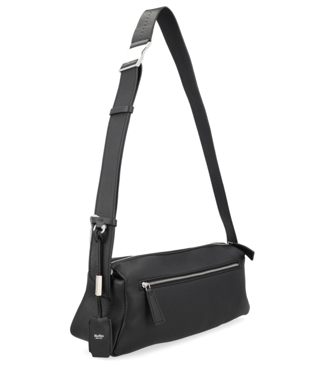 MAX MARA Черная кожаная сумка через плечо, фото 3