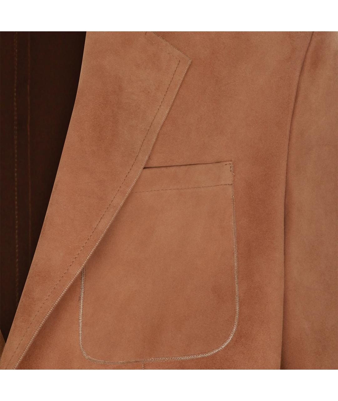 CANALI Коричневый кожаный пиджак, фото 3