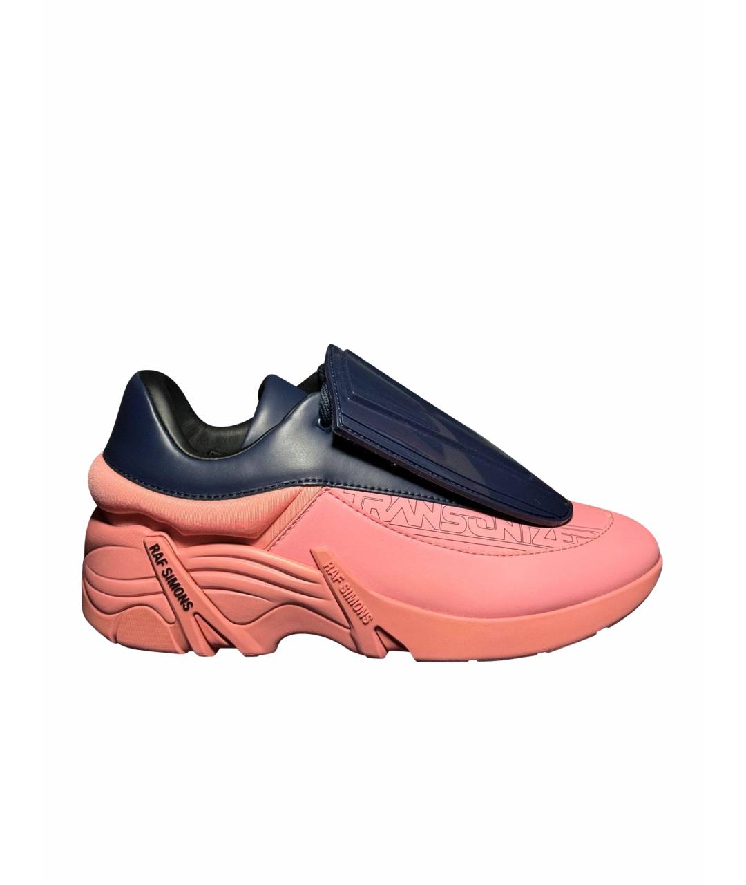 RAF SIMONS Коралловые текстильные кроссовки, фото 1