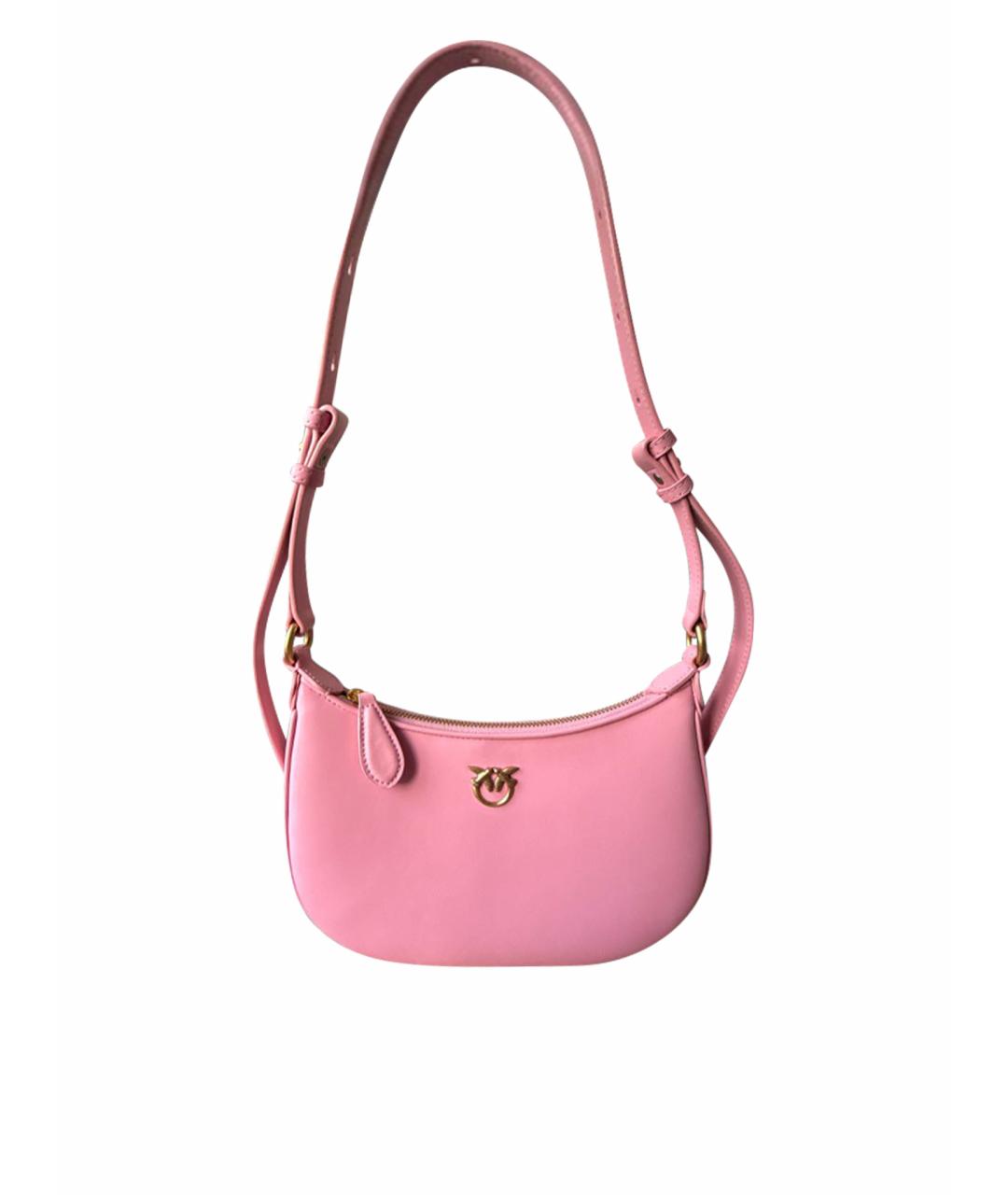 PINKO Розовая кожаная сумка через плечо, фото 1