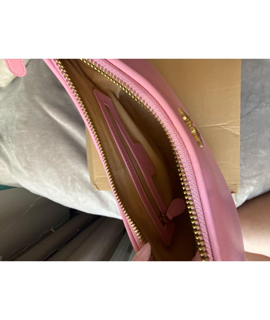 PINKO Розовая кожаная сумка через плечо, фото 4