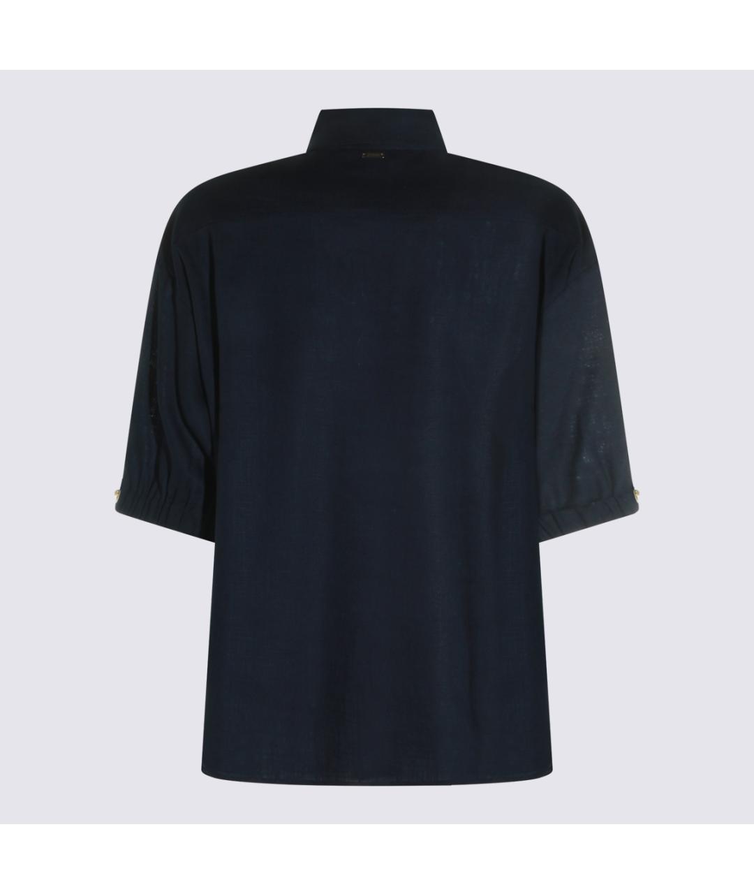 HERNO Темно-синяя вискозная рубашка, фото 2