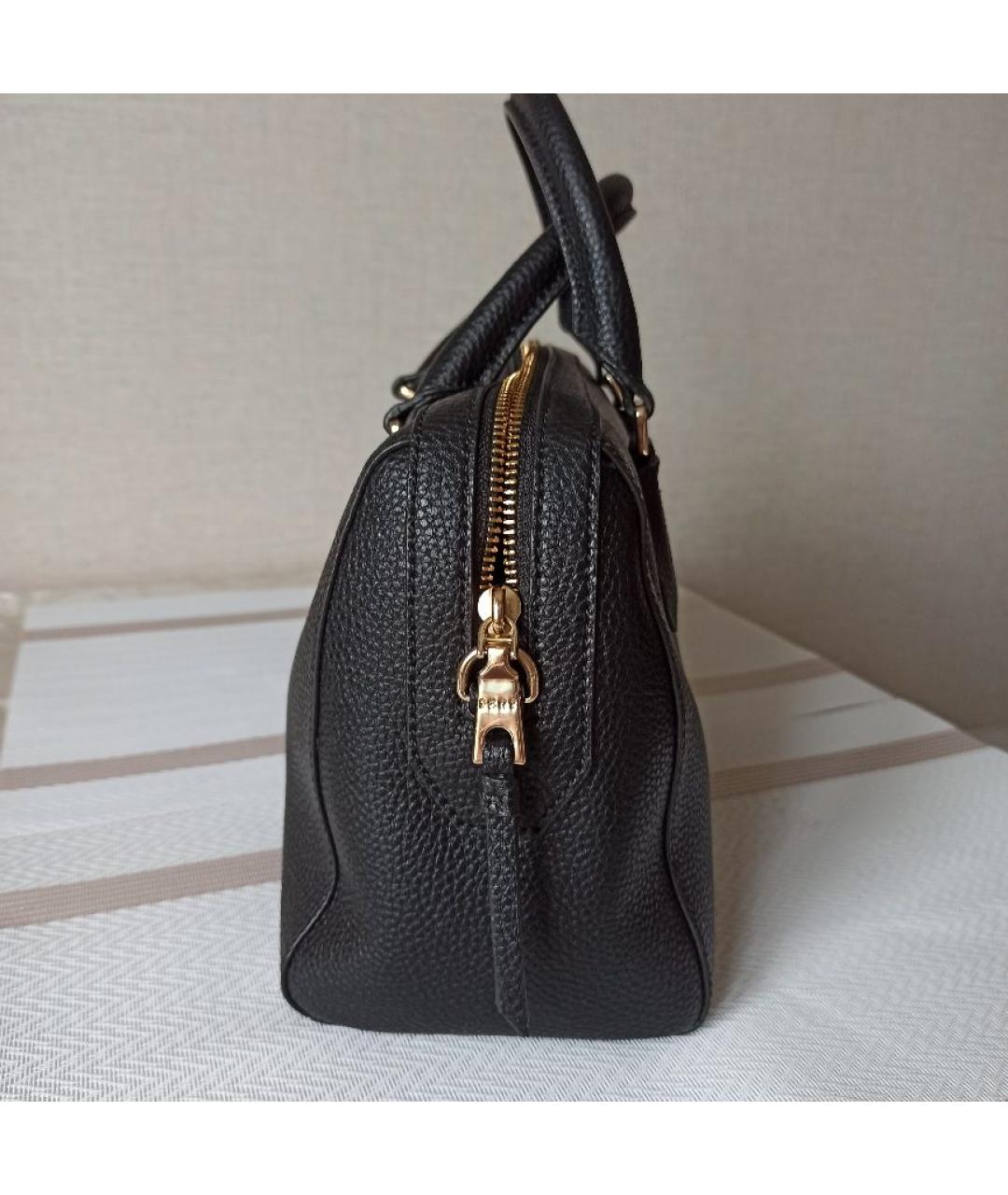 DKNY Черная кожаная сумка с короткими ручками, фото 2