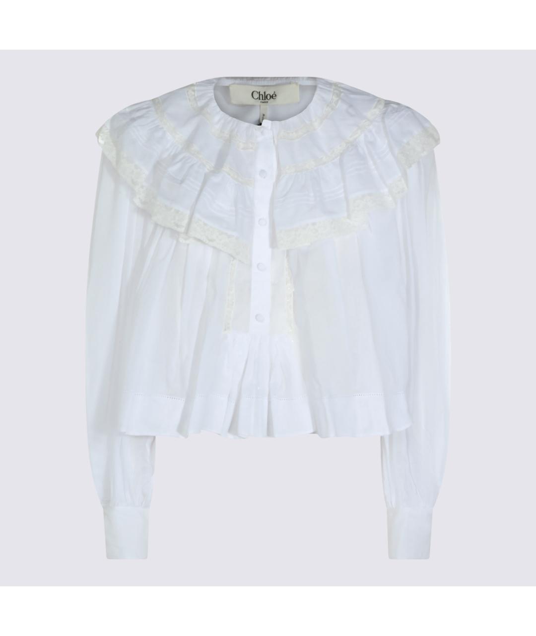 CHLOE Белая хлопковая блузы, фото 5