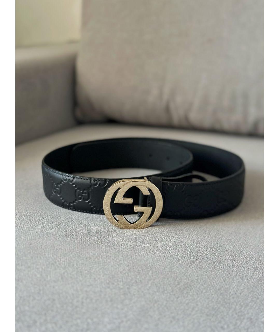 GUCCI Черный кожаный ремень, фото 3